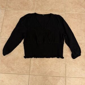 Madewell Black V-Neck Blouse